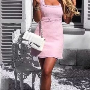Zara pink tweed dress